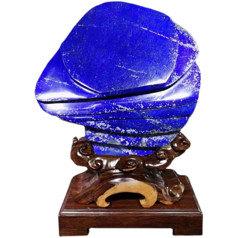 阿富汗天然蓝色奇石帝王青金石玉石转运原石书房摆件