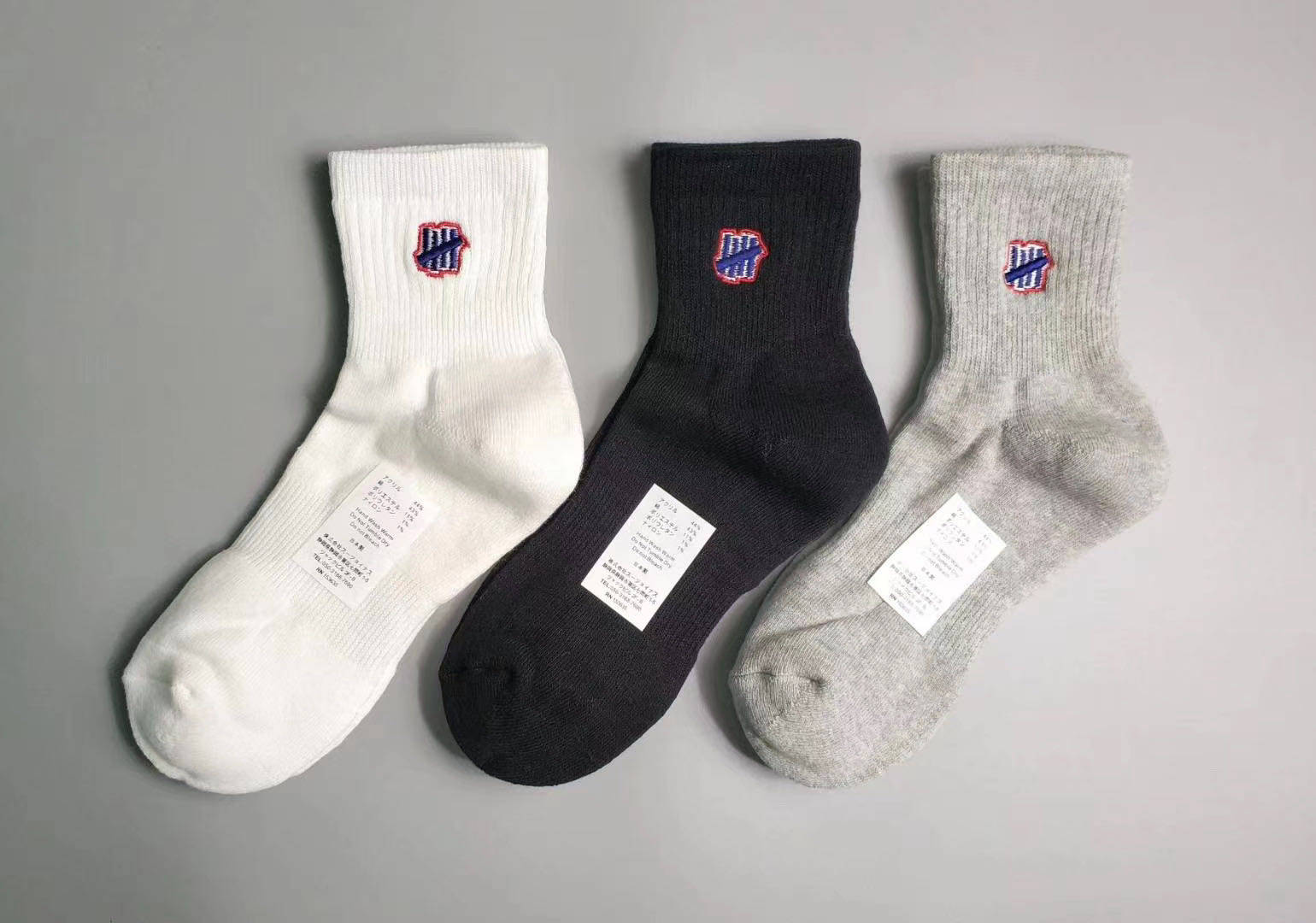 undefeated日版运动毛巾篮球五道男女彩色运动袜