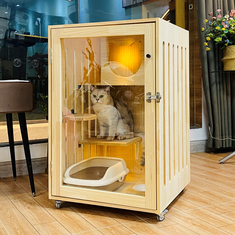 别墅实木猫舍豪华笼具猫窝展示柜繁育大型公寓狗笼子