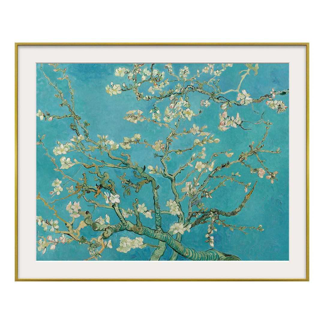 梵高油画杏花现代餐厅玄关装饰画卧室儿童房挂画现代装饰画