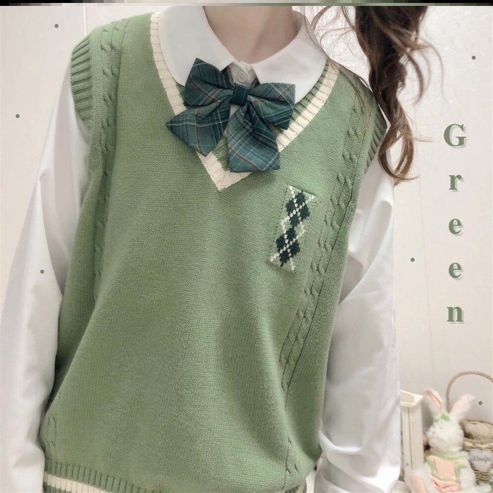 森林来信jk制服马甲针织毛衣背心学院女学生毛针织衫