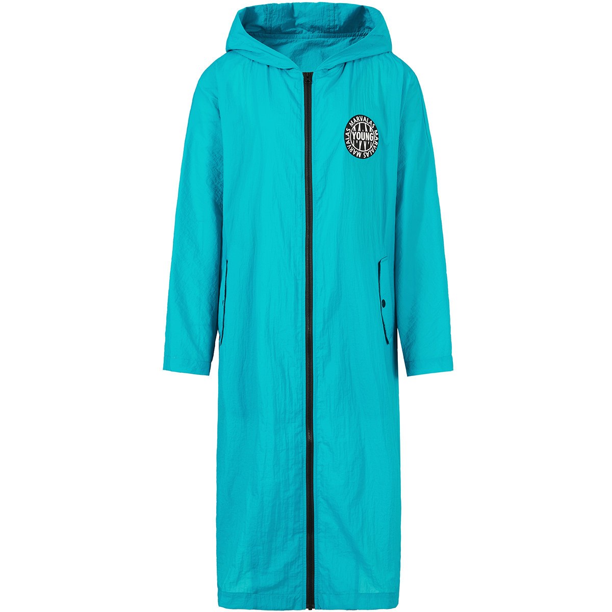 外套曼德德诗中长款蓝绿色夏季外穿连休闲防晒风衣