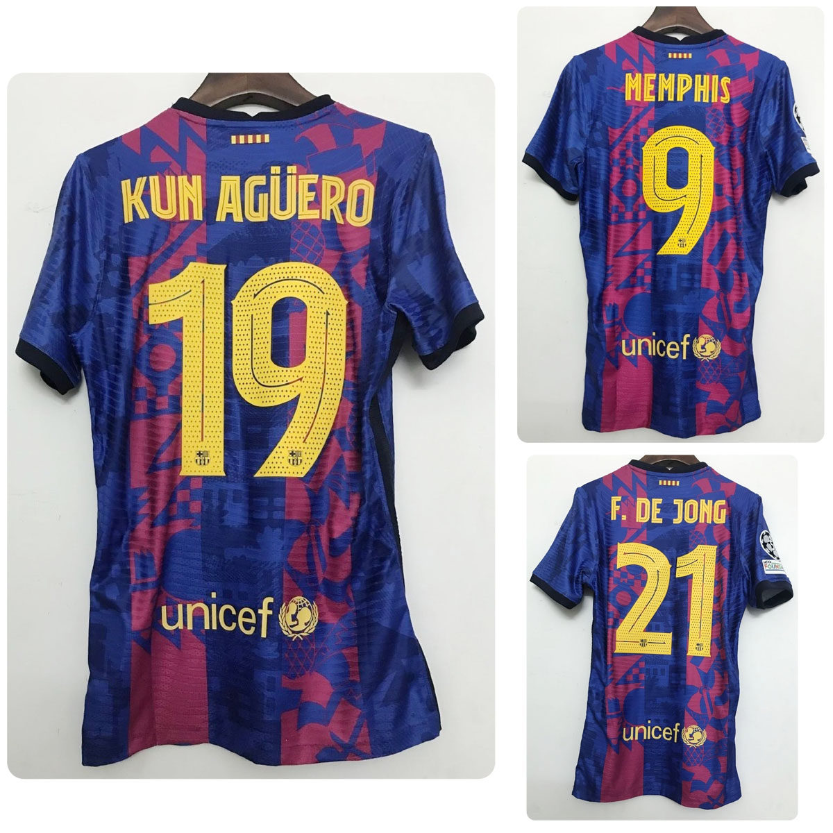 19号德容足球球员欧冠梅西哈维法蒂阿奎德佩足球服