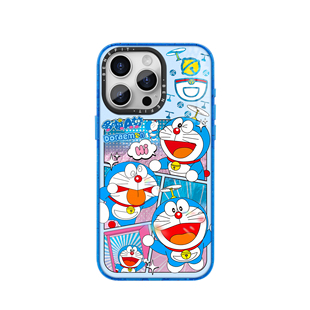 benefit卡通拼接日漫叮当猫适用于iphone17promax苹果16PRO晶盾磁吸手机壳15新款14防摔套13冰川纹彩色边框12