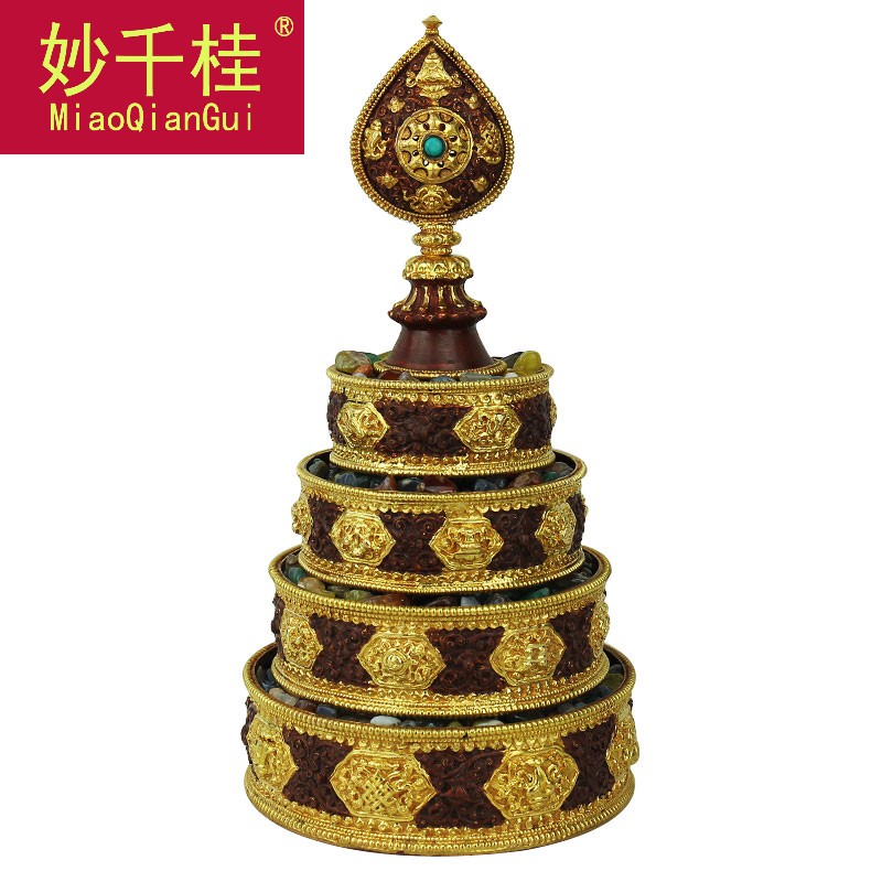 八吉祥曼扎盘尼泊尔手工纯铜佛堂修供曼扎盘底盘13cm供佛修盘金色