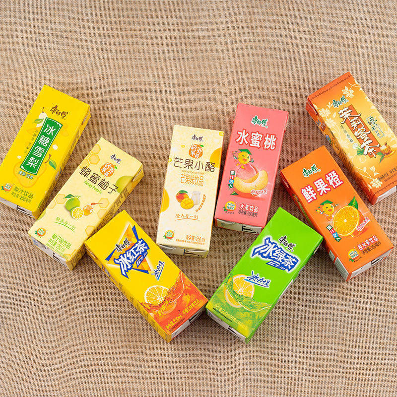 新货康师傅冰红茶柠檬250mlx12盒装绿茶冰糖雪梨茉莉茶饮料