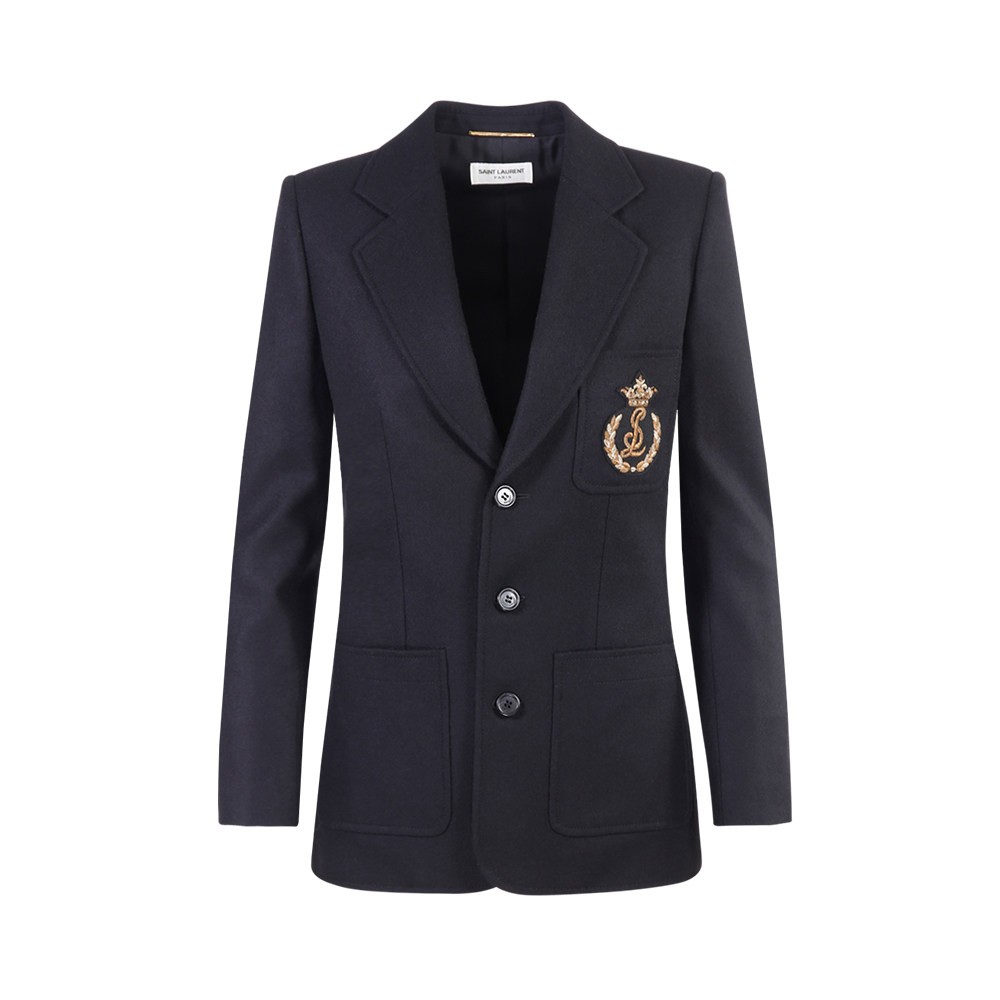 saintlaurent圣罗兰ysl女士麦穗刺绣徽章西服西装