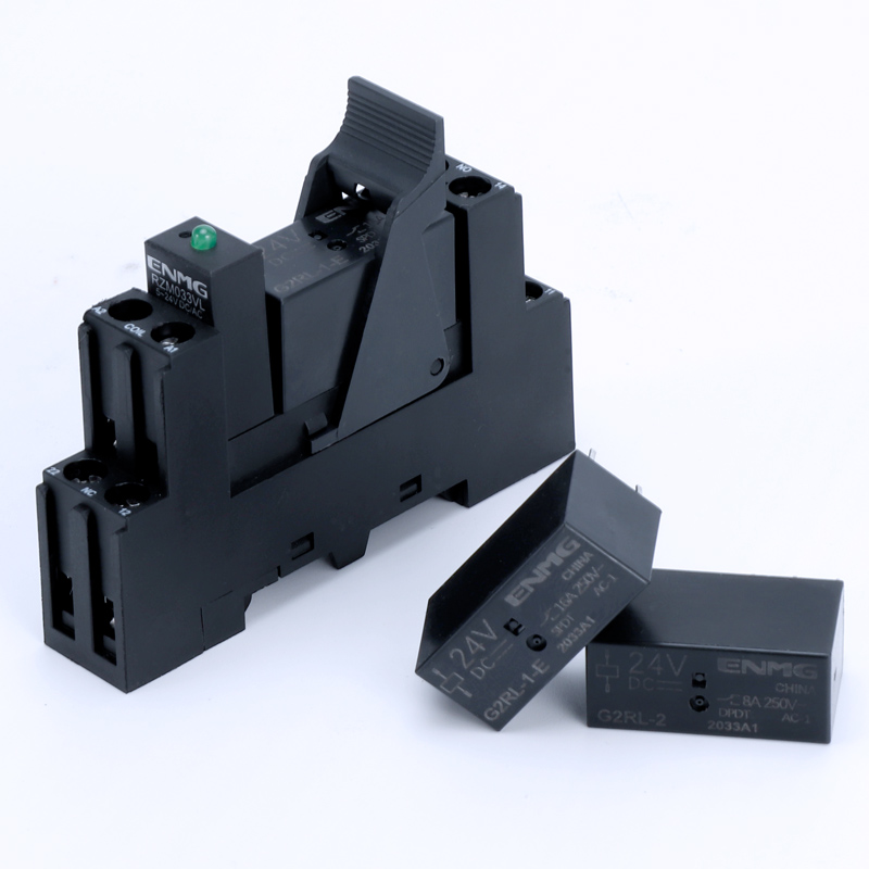 恩爵8脚套装底座16a带灯中间g2rl小型24v继电器
