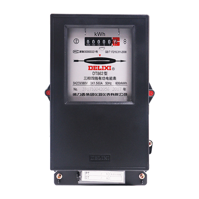 100a 互感式 德力西三相电表dt862三相四线机械电度表380v直接式
