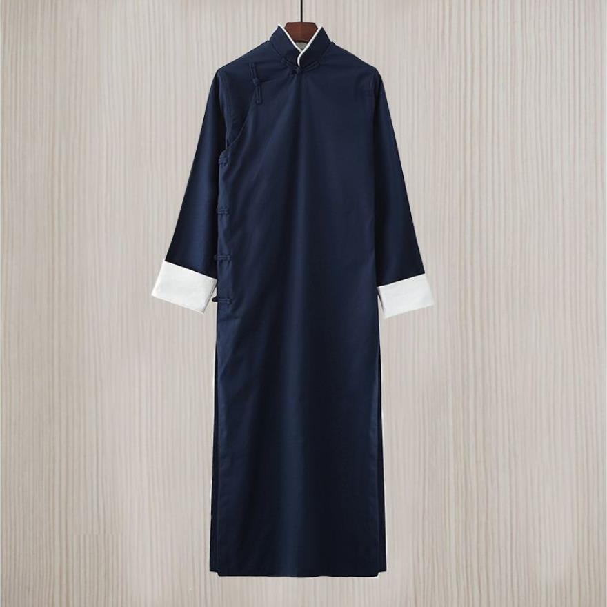 民国长衫男相声大褂相声长袍中国风马褂中式伴郎服评书新款演出服