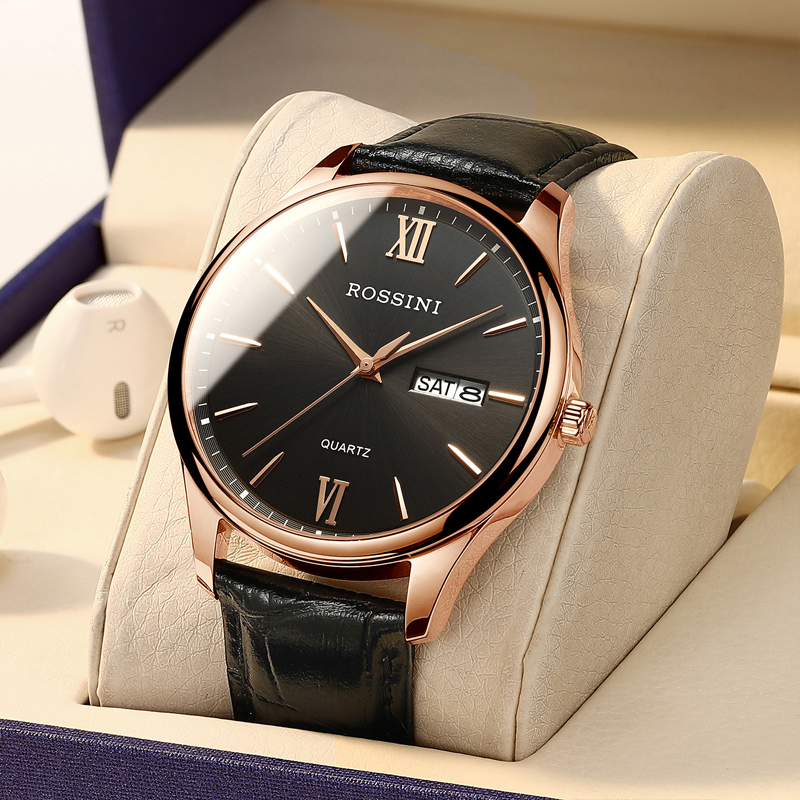 罗西尼手表男简约气质品牌正品个性潮男酷炫石英表防水大表盘男款