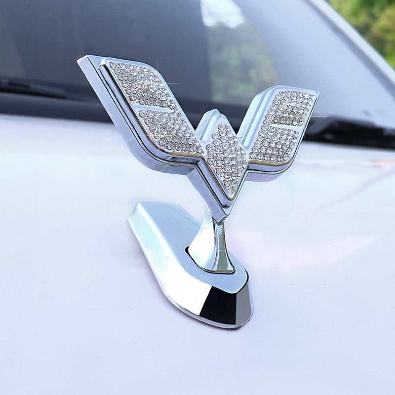 五菱宏光miniev改装立体车标贴机盖高档镶钻金属立标迷你ev爆改