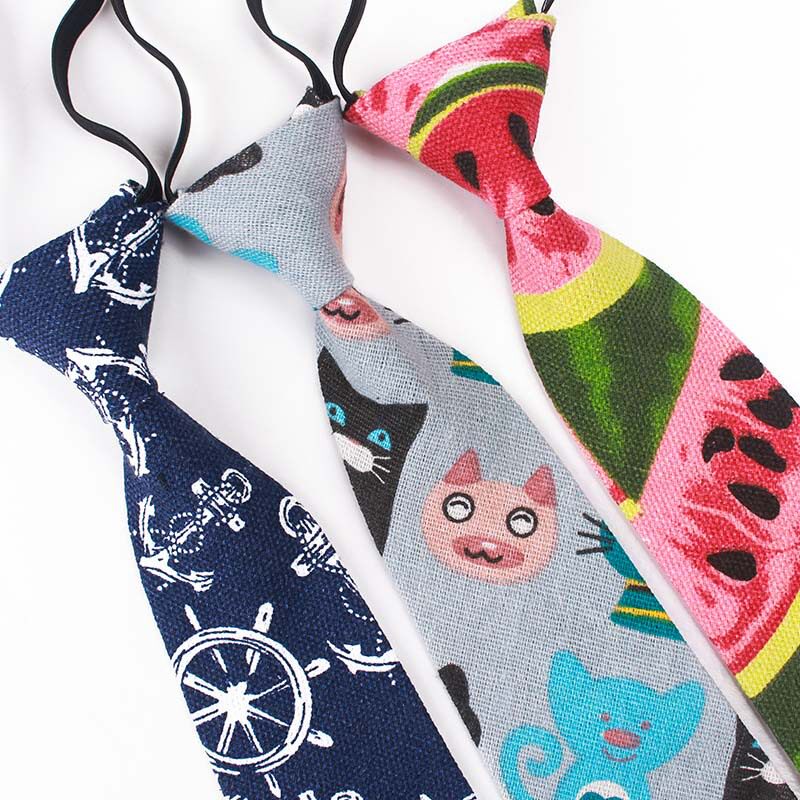 领带ins创意趣味卡通辛普森帆布印花短款衬衫领带