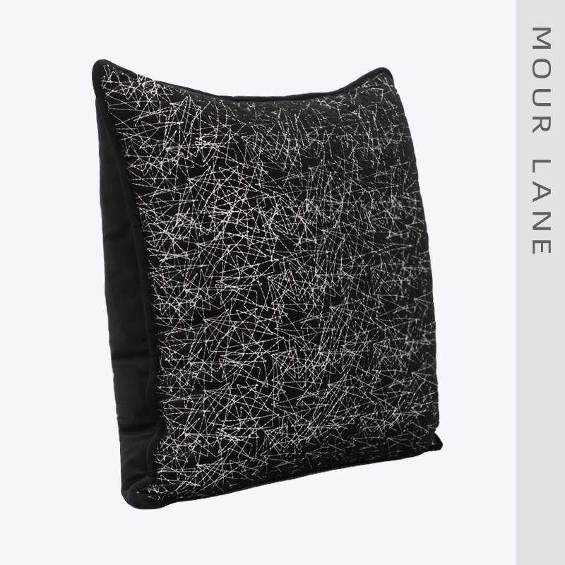 现代简约刺绣抽象黑色抱枕靠垫轻奢包靠垫客厅沙发客靠垫