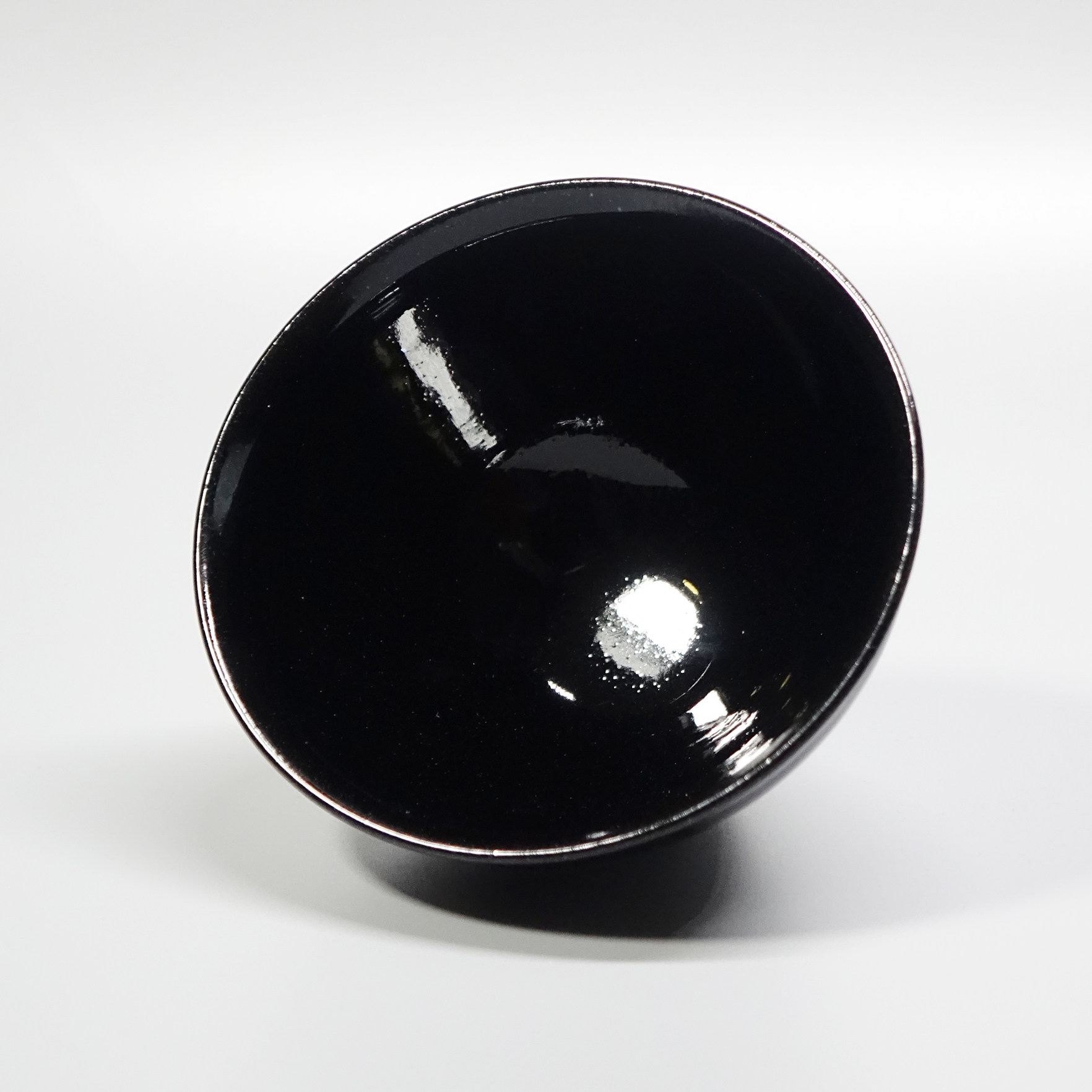 乌金釉兔毫建盏束口125口径点茶盏宋代点茶大碗建盏