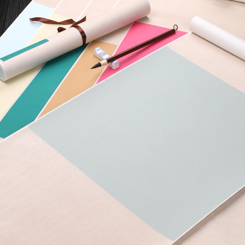 蜡染卷轴留白写意国画小楷仿古日式素笺毛笔宣纸