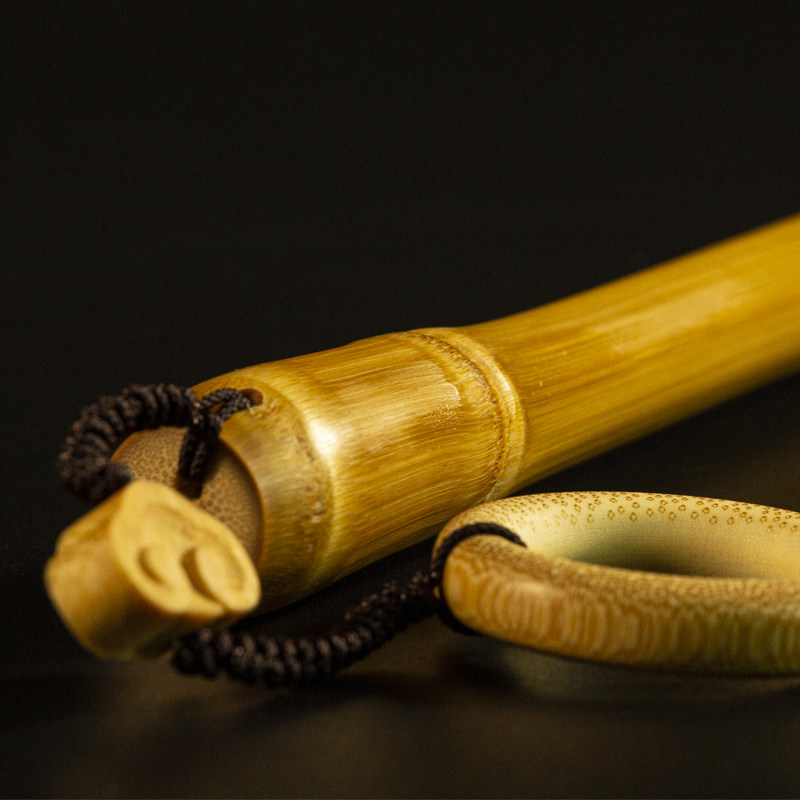 戒尺实心件高密度竹杖竹子手把家用教师文玩竹编