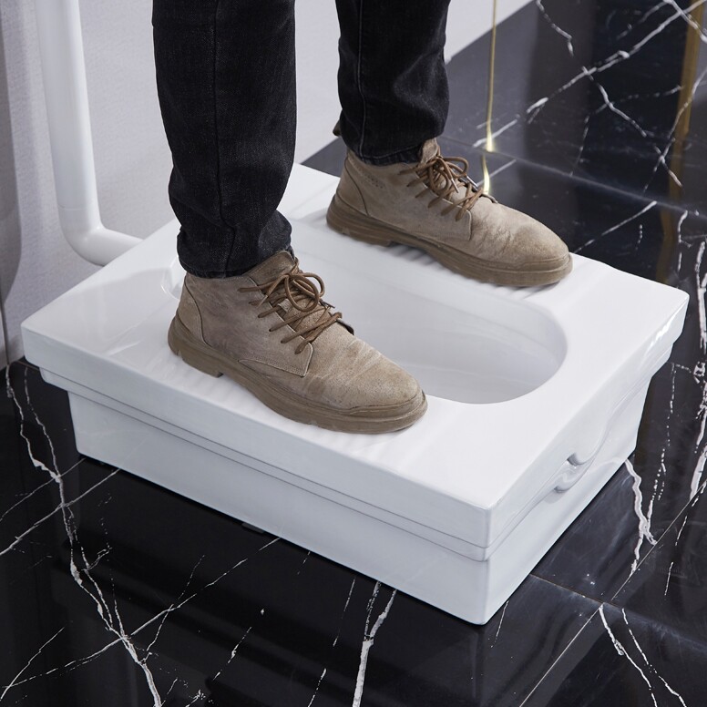 便器挖坑马桶坐便蹲坑式免砌台家用一体式卫生间蹲便器