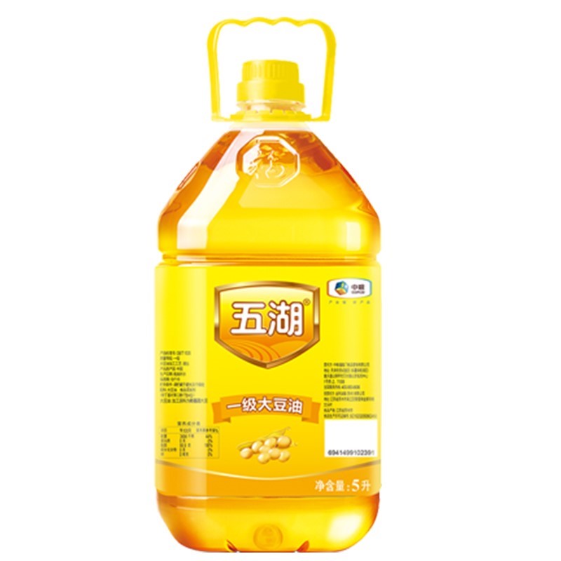 中粮五湖大豆油酒饭店食堂食用油色拉油香5l升大桶家用商用油餐饮