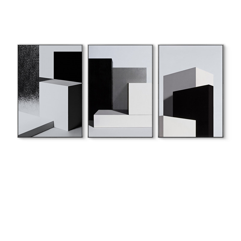 现代简约客厅装饰画抽象艺术玄关走廊挂画极简黑白灰现代装饰画