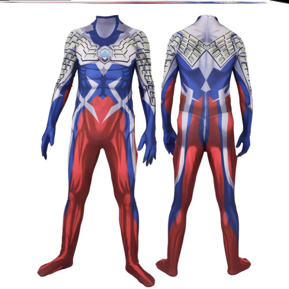 儿童大人真人仿真连体衣紧身迪迦奥特曼皮套cosplay全身服饰
