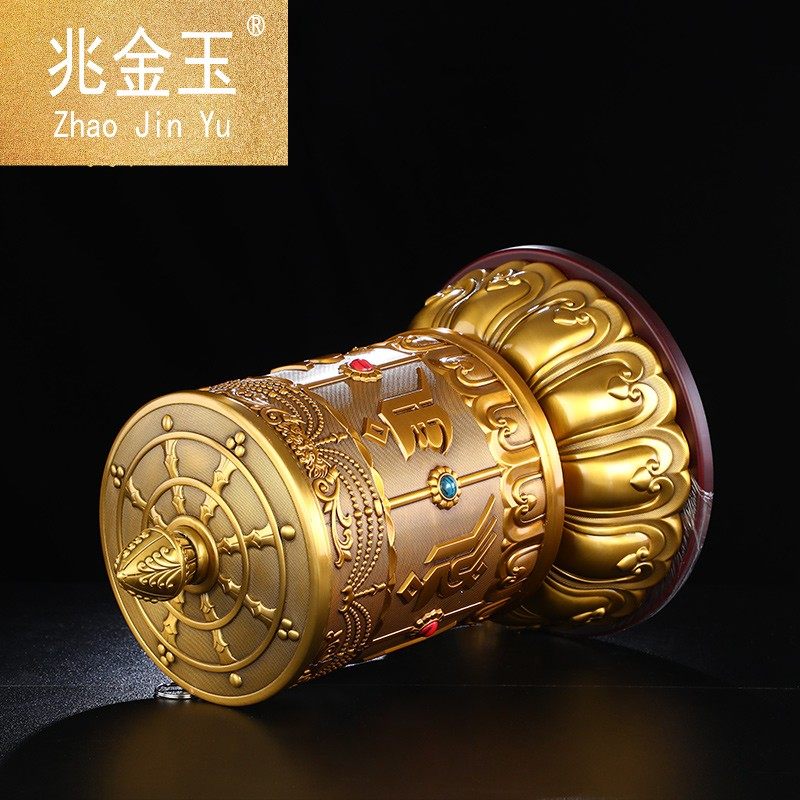 电动转经轮六字真言插电摆件财神唱念佛机西藏电动转经筒lh0909