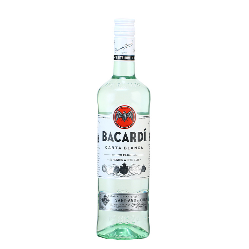原装百加得朗姆酒金rum黑白朗姆酒烘培鸡尾酒基酒套装