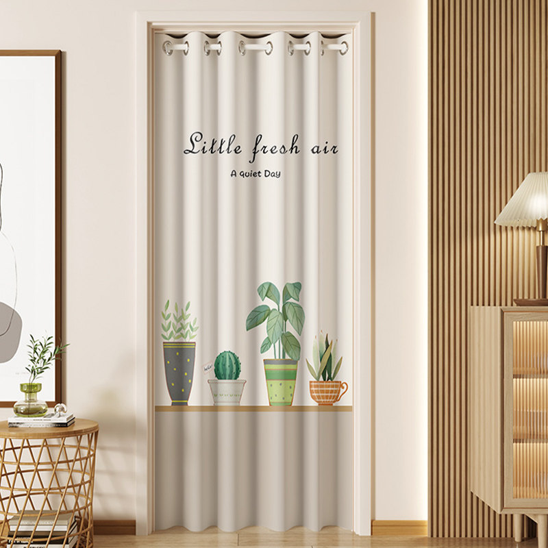 空调门帘家用卧室防走冷气挡风遮挡布帘伸缩门帘