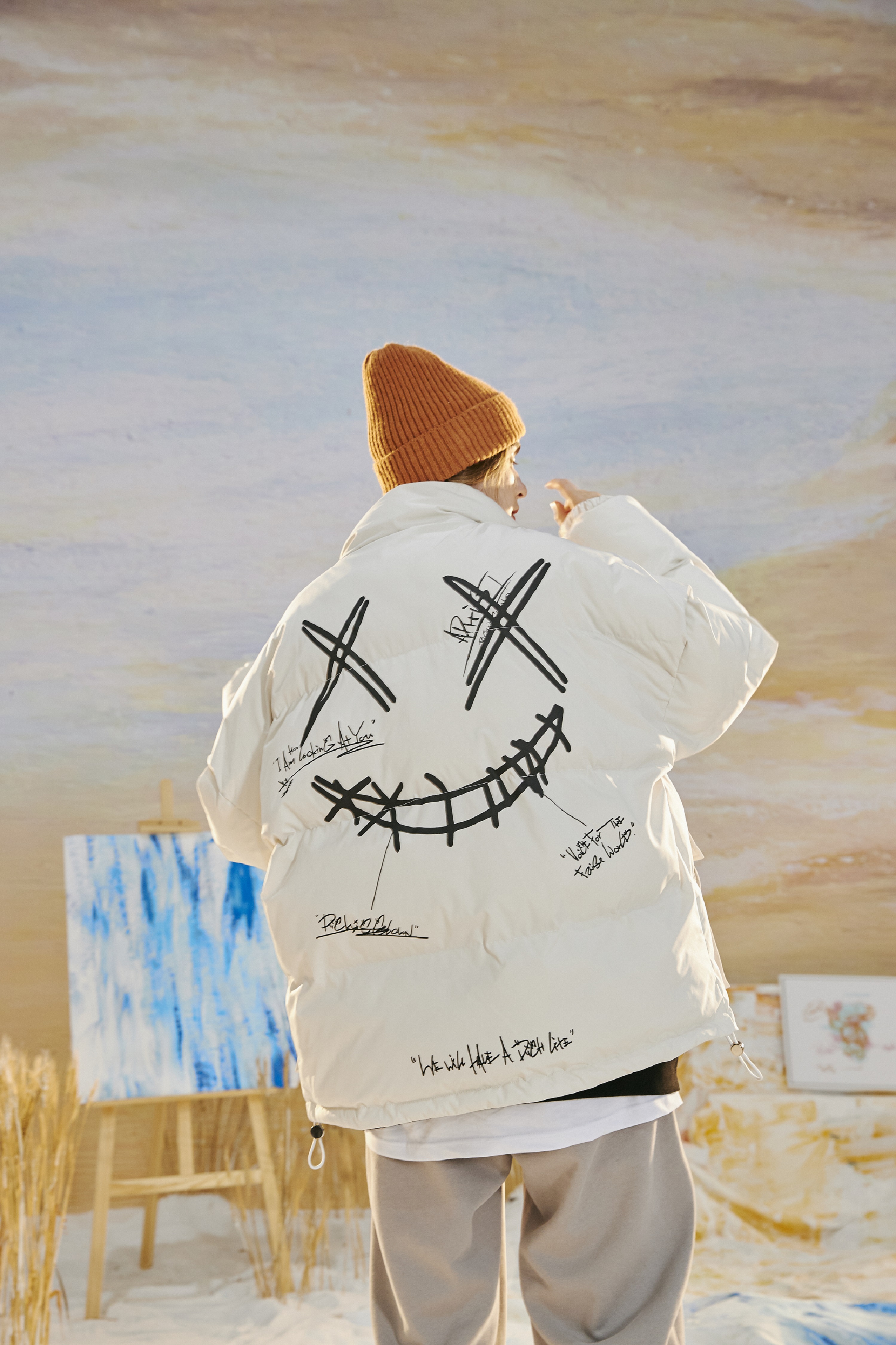 奶豆rickyisclown初代小丑撕裂笑脸加厚棉服男女情侣棉衣