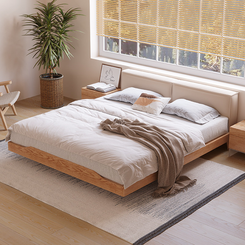 日式榻榻米矮床侘寂风民宿床小户户型主卧齐边实木床