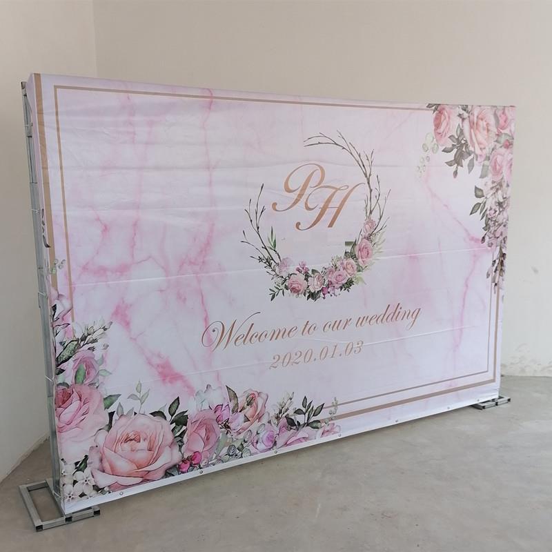 喷绘新款桁架架子灯布广告用品布置婚庆场景婚庆绢花