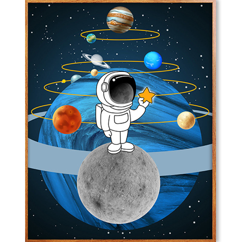 搏梦diy数字油画动漫宇宙宇宙星星球填充宇航员手绘diy