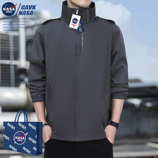 NASA GAVK2024春夏季百搭潮牌情侣上衣夹克男女同款冲锋衣外套