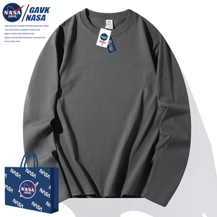 NASA GAVK2023春期间夏季新品纯棉情侣男女同款百搭潮牌长袖T恤
