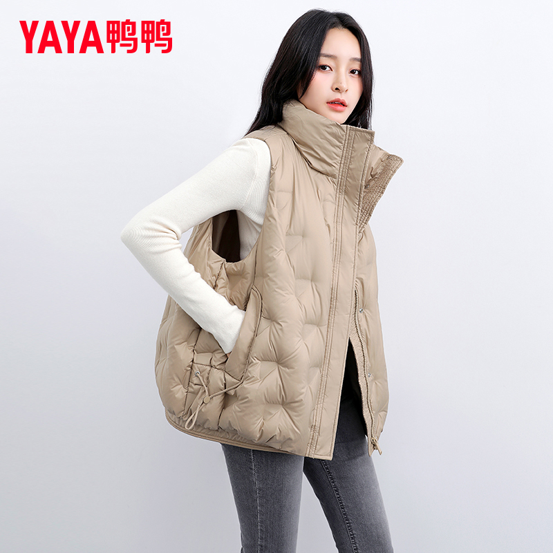 鸭鸭羽绒马甲女款外穿2022年新款宽松立领马夹背心外搭秋冬外套潮