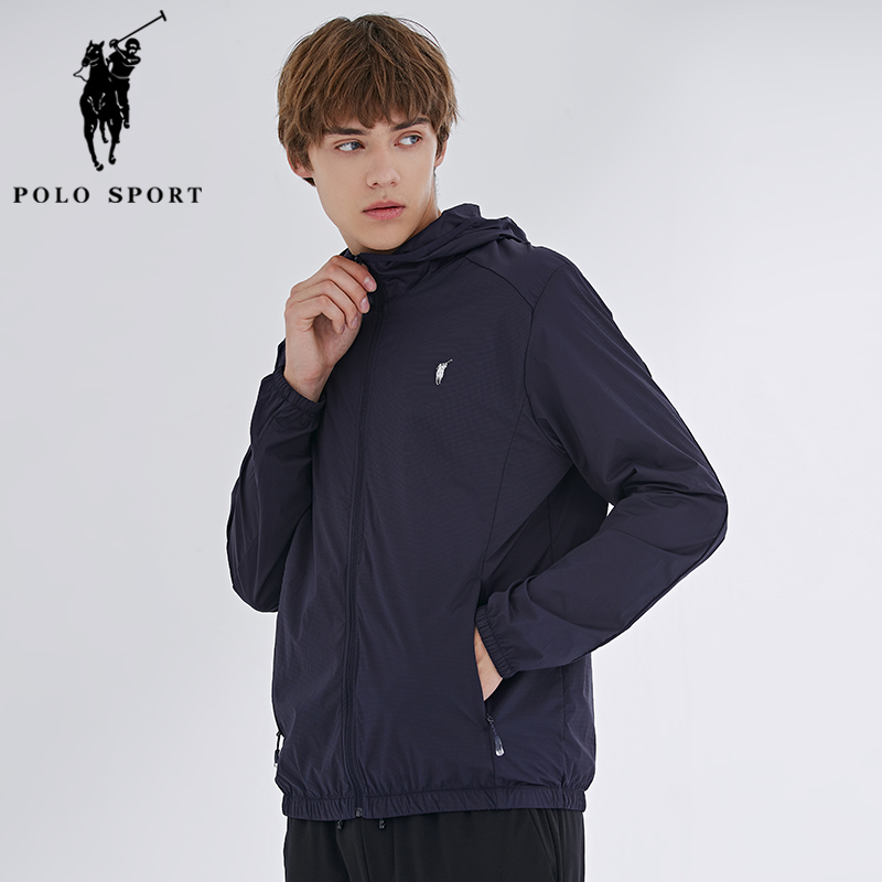 Polo Sport男士连帽夹克皮肤衣2021夏新款休闲防风防晒服外套男潮