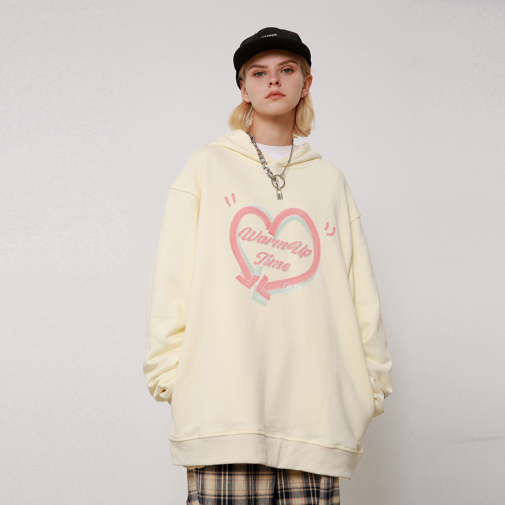 【WUT官方店】2020AW艺术家合作款蜡笔刷漆爱心涂鸦潮卫衣新疆棉