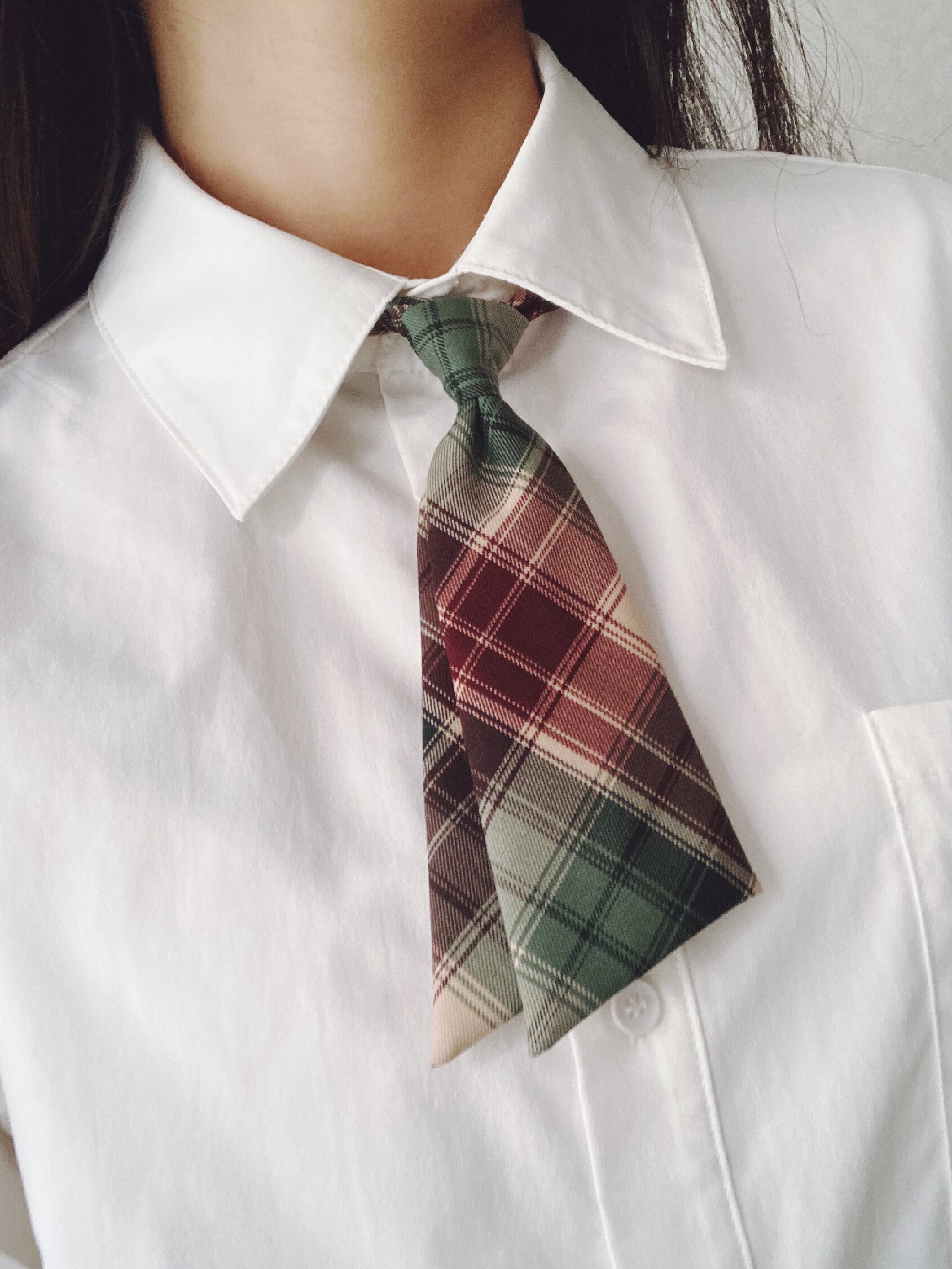 jinuniform官配免打领带jk西装制服配饰格炳格子领带