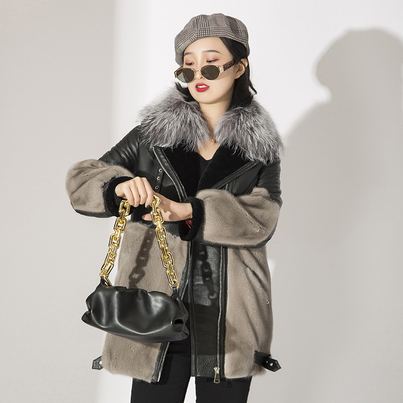 初晓皮草皮毛一体2020冬季新款真皮皮草