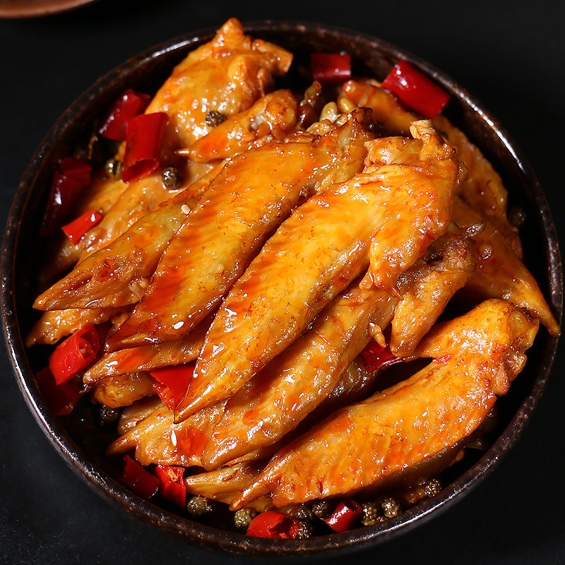 蜀九味麻辣香卤鸡尖四川特产鸡翅尖特色小吃