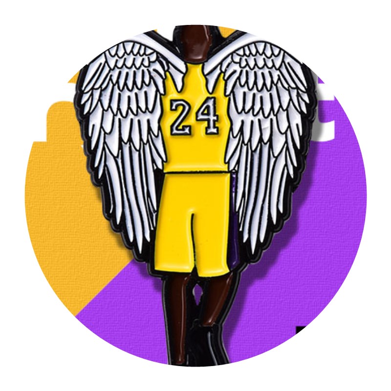 翅膀徽章胸针kobe黑曼巴卡通ins科比24号饰品胸针