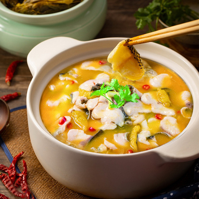 沃成极鲜金汤酸菜鱼片半成品巴沙鱼速冻老坛酸菜冷冻新鲜方便550g