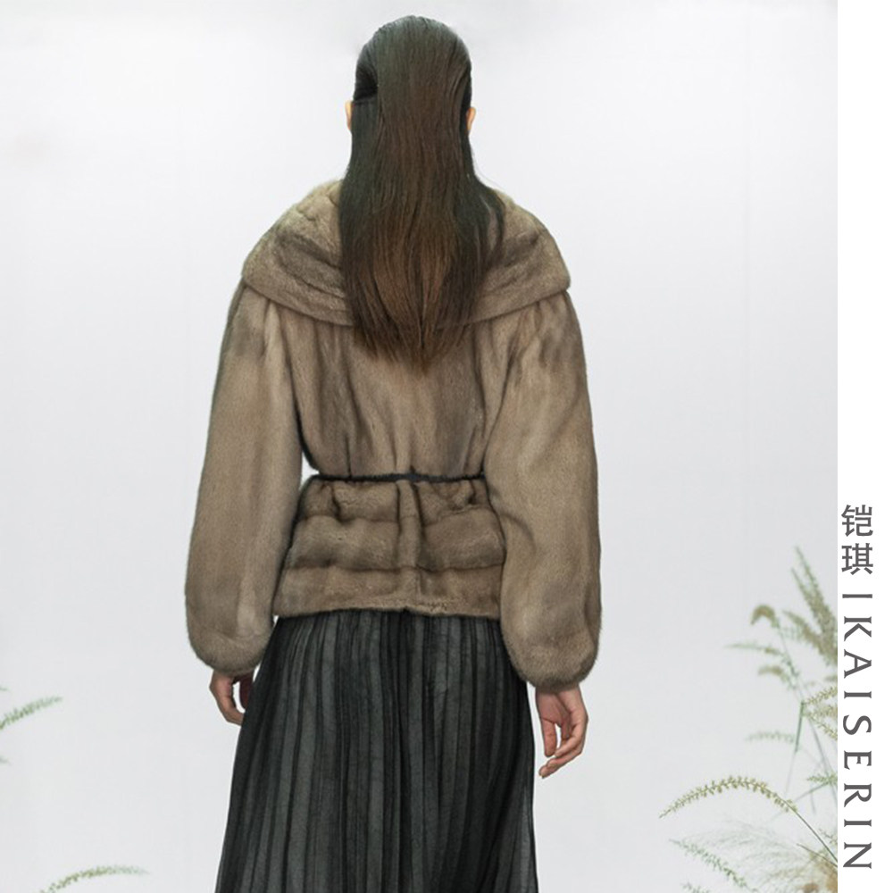 大衣水貂女整皮草雪貂扫雪进口新款貂皮毛皮革皮草