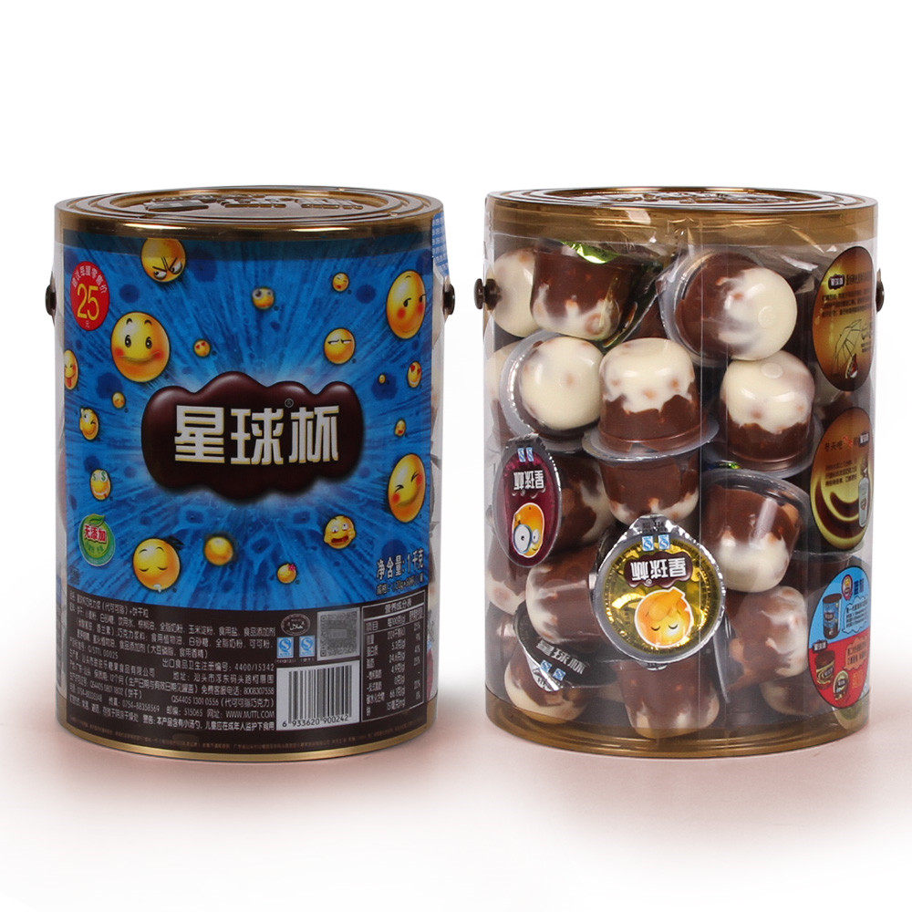 甜甜乐星球大杯桶装1000g巧克力饼干儿童零食夹心营养消化饼干