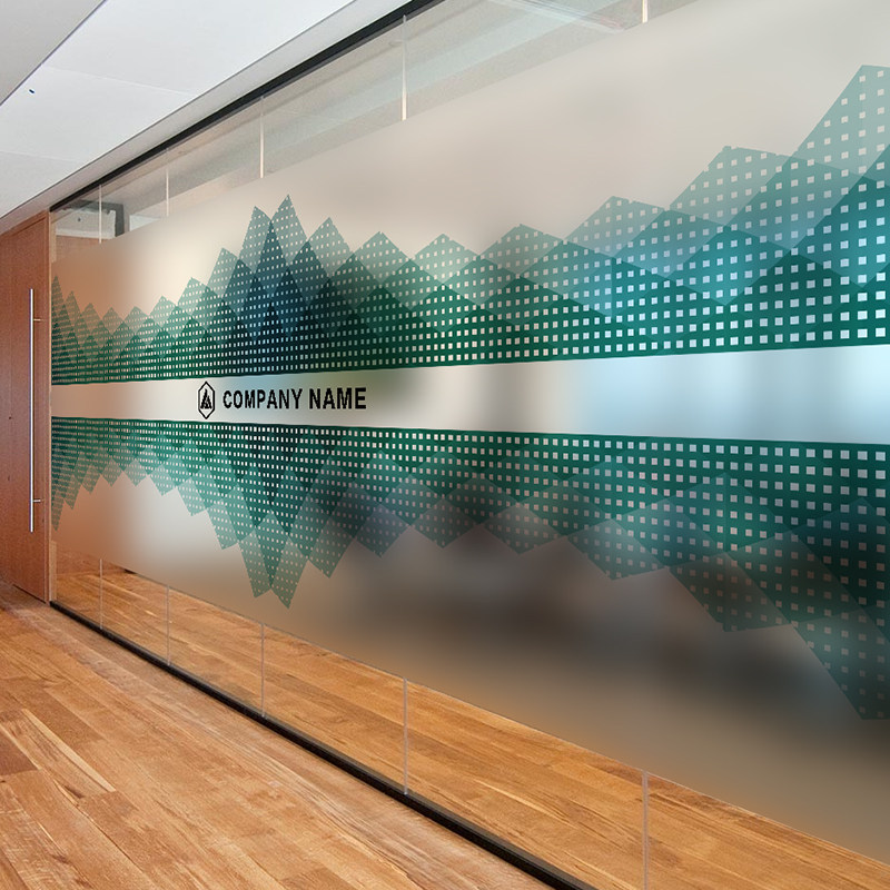 定制办公室uv磨砂静电防撞玻璃贴膜移门隔断玻璃膜