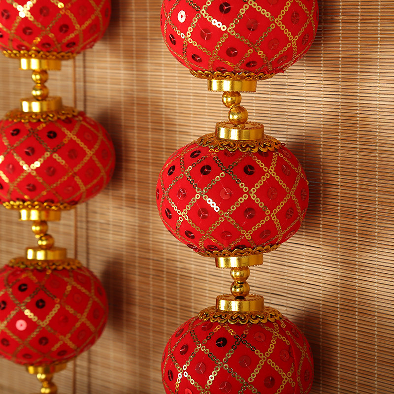 挂饰2022虎年新年室内客厅装饰字串连串小灯笼中国结