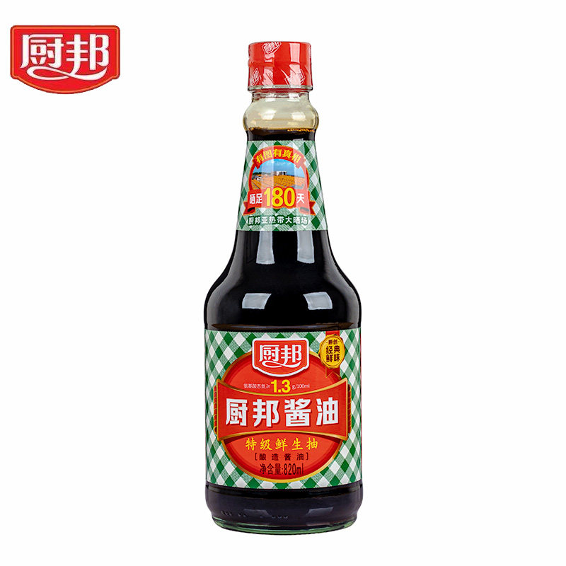 酱油厨邦820ml特级生抽黄豆酿造美味炒菜蒸鱼酱油