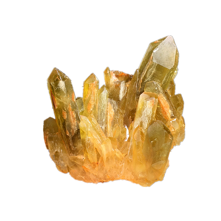 天然黄水晶原石矿物晶体黄色茶晶彩虹手链消磁摆件
