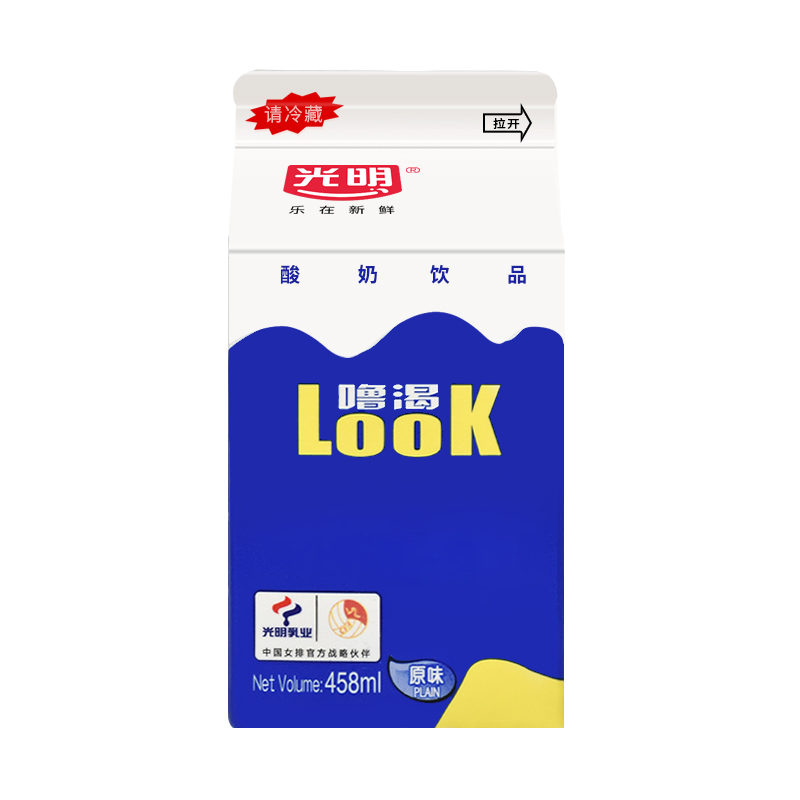 光明look噜渴酸奶原味白桃慕斯458ml官方旗舰店牛奶风味乳酸饮品