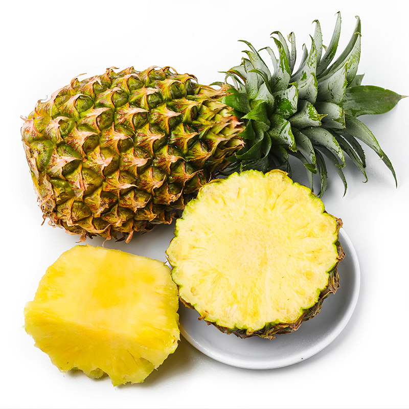 凤梨水果绿叶海南金钻天地人大果手撕无眼波当季凤梨